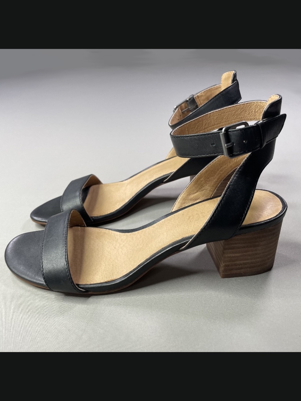 Madewell Shoes Womens 8.5 black brown leather block heel sandals boho indie - Picture 4 of 12